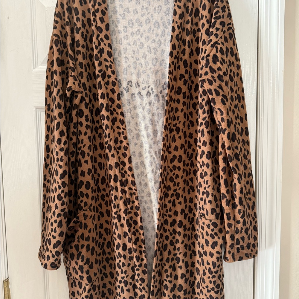 Leopard Print Open Cardigan